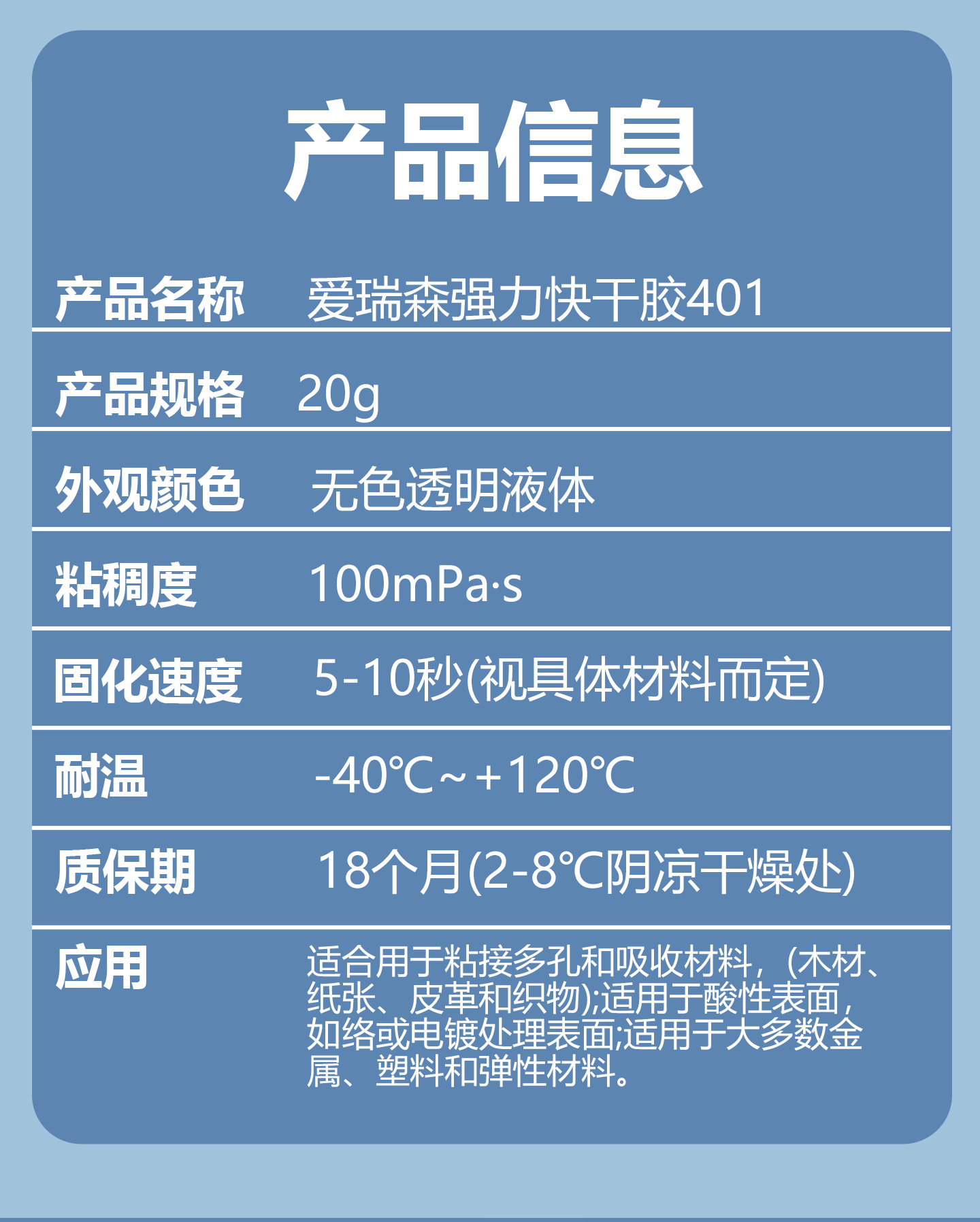 爱瑞森401瞬间胶快干强力胶速干胶瞬干胶粘金属 产品详情图12