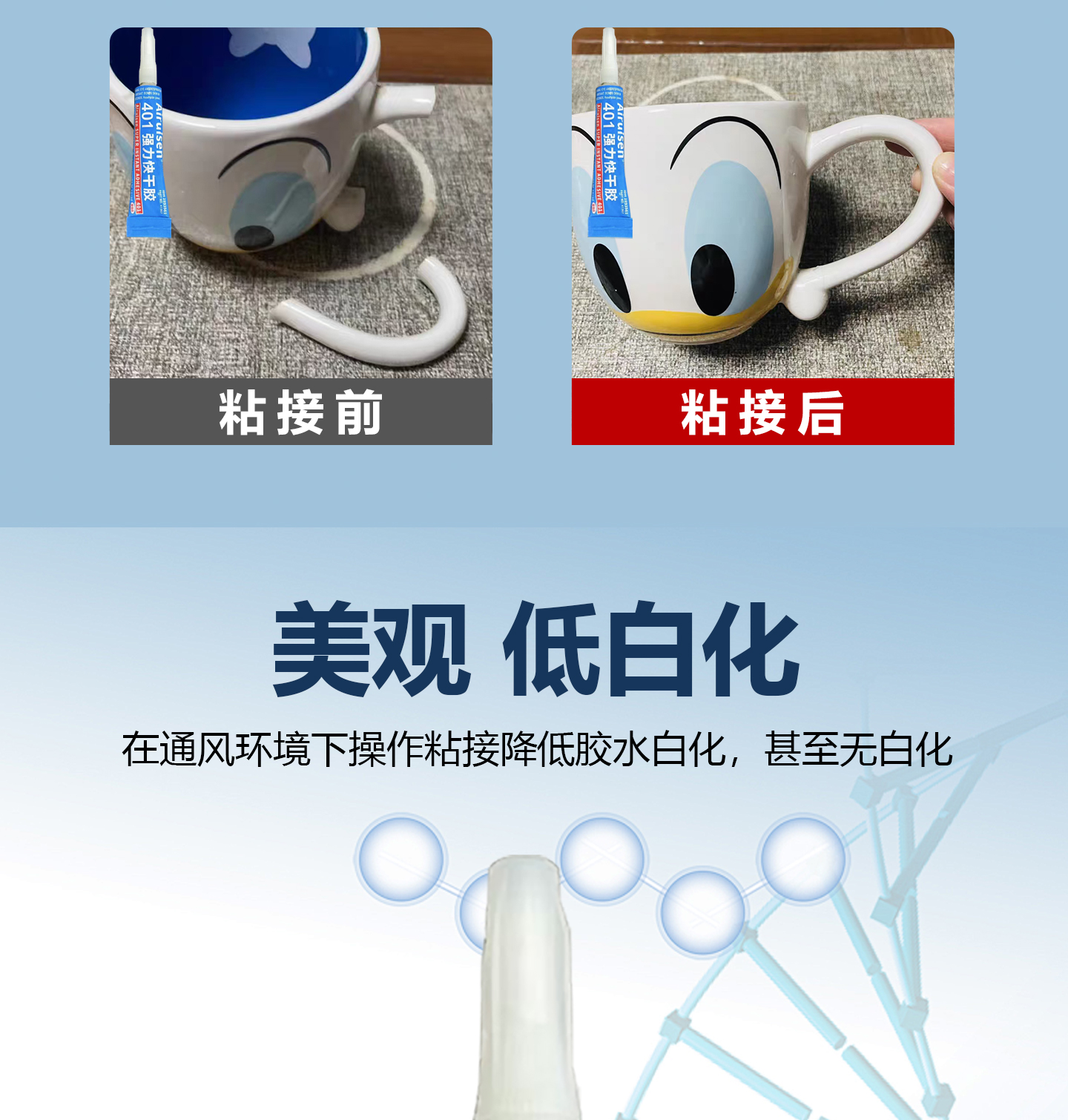 爱瑞森401瞬间胶快干强力胶速干胶瞬干胶粘金属 产品详情图5