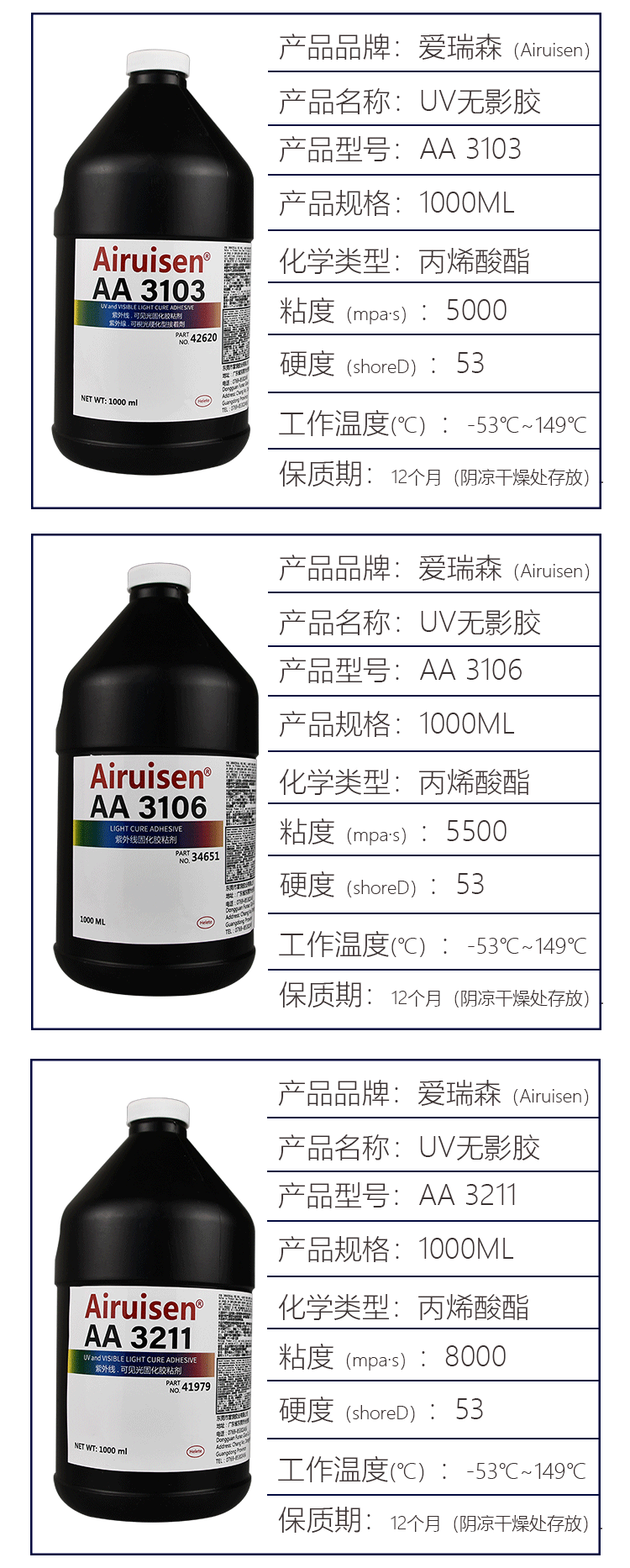 UV无影胶3311胶水医疗级一次性医疗设备金属玻璃 产品详情图5