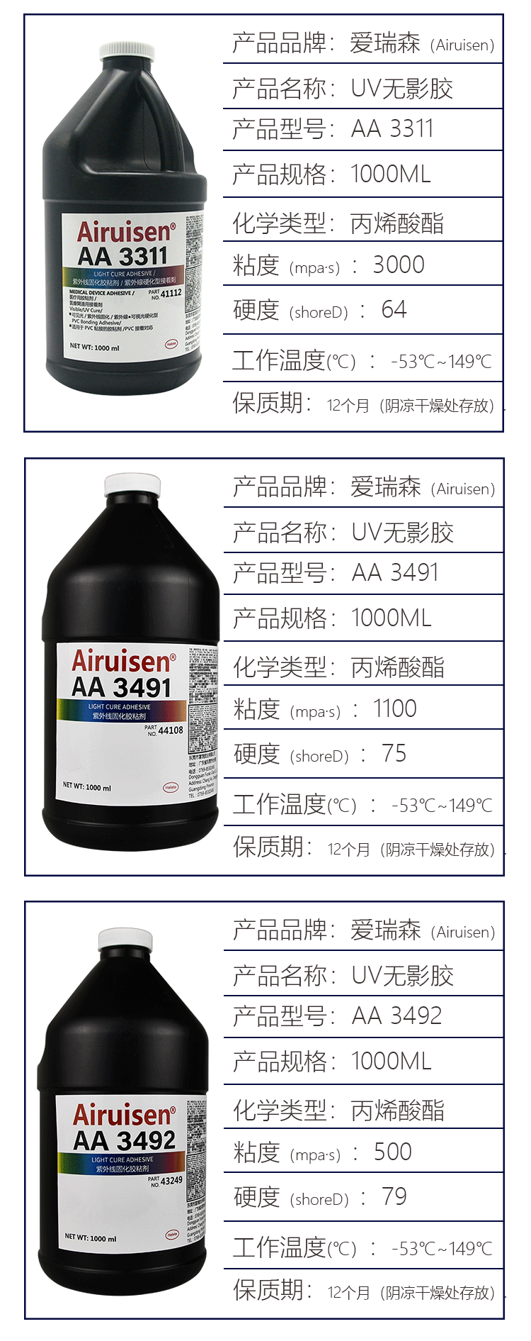 UV无影胶3311胶水医疗级一次性医疗设备金属玻璃 产品详情图6