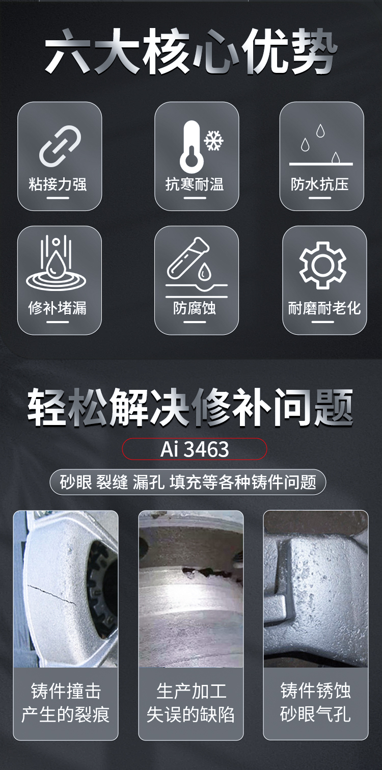 L-3463金属塑钢棒98853速成钢胶棒带压堵漏密封胶泥 产品详情图2