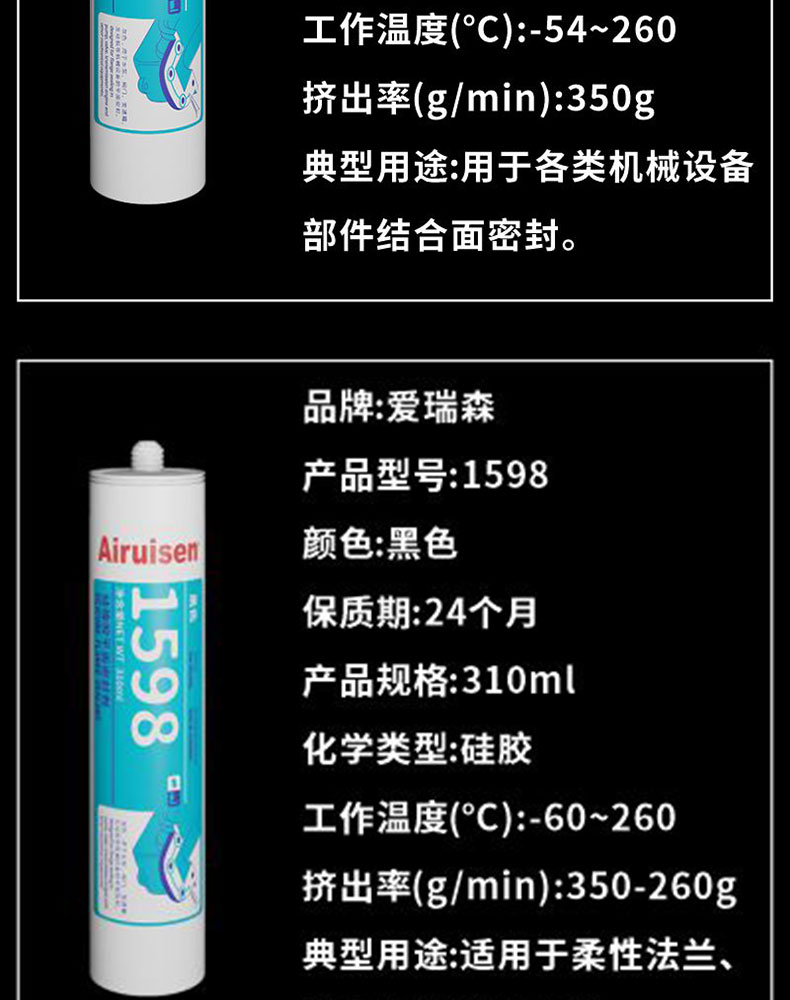 1587 1596 1598 1592 1527T 1527W平面密封胶金属法兰件密 产品详情图11