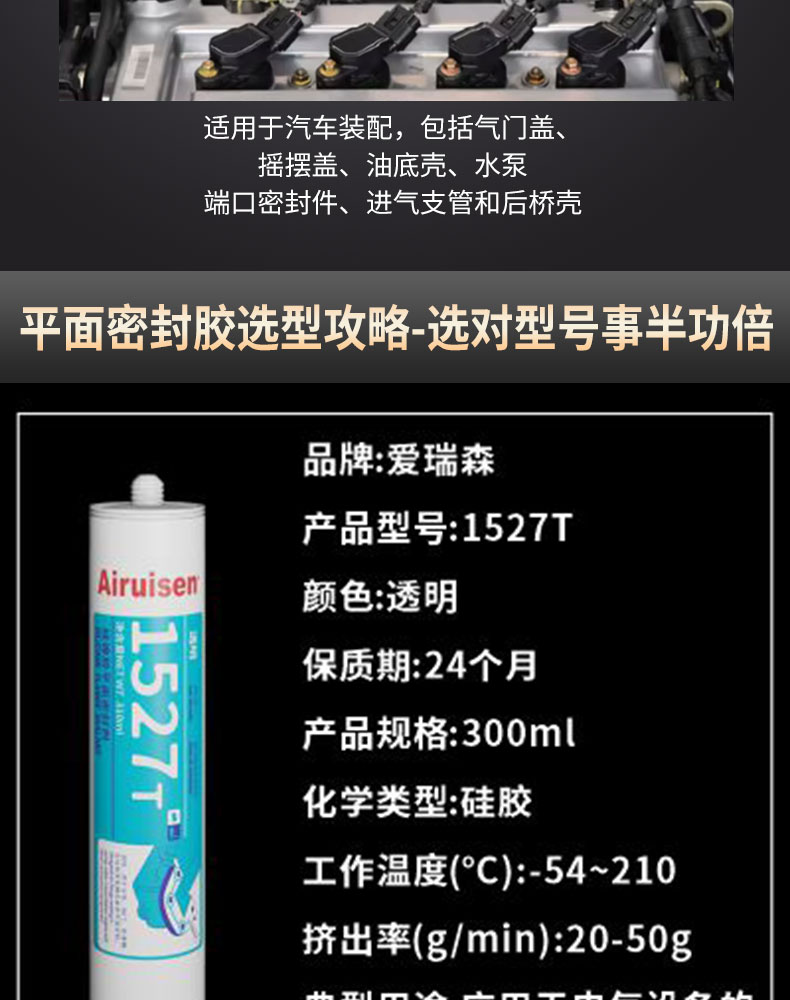 1587 1596 1598 1592 1527T 1527W平面密封胶金属法兰件密 产品详情图7